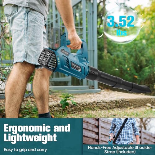 Leaf Blower, Lightweight Cordless Leaf Blowers with 6 Adjustable Speeds Max 297 km/h, Battery Blower with 3 Tubes for Yard Lawn Garden for Makita 18V Battery
