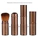 ACEVIVI Retractable Makeup Brush Dense Bristles Makeup Brush Concealer Foundation Blush Face Powder Bronzer Handle Brush, Coffee