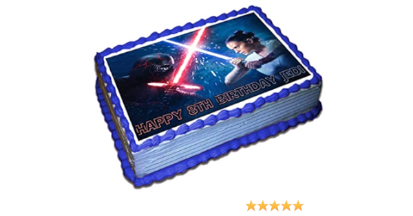 Amazon Com Star Wars Ix Episode Personalized Cake Topper 1 4 8 5 X 11 Inches Birthday Cake Topper Grocery Gourmet Food