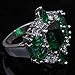 YAZILIND Elegant Silver Plated Clear Rhinestone Crystal Engagement Band Ring Wedding