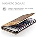 iPhone 7 Case, Vimboss iPhone 7 Leather Wallet Case Magnetic Closure Protective Stand Flip Cover Case [Temper Glass included] for iphone 7 (Brown)