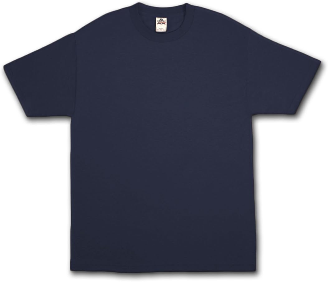 AlStyle Apparel AAA Plain Blank Men's Short Sleeve T-Shirt Style 1301 Crew Tee Navy