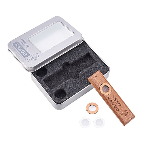 WANDIC Kazoos, 1 Pc Wooden Kazoo Musical Instrument Ukulele Guitar Partner Wood Harmonica for Kids and People Hum Song - Thumbnail 6