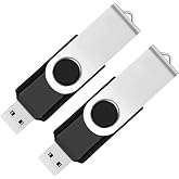 2 Pack 32GB USB Flash Drive USB 2.0 Thumb Drives Jump Drive Fold Storage Memory Stick Swivel Design - Black