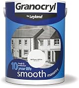 Leyland Granocryl Smooth Masonry Paint Brilliant White 2.5L Exterior Brick view 2