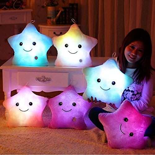 40*35CM 1pcs Stuffed Dolls LED Stars Light Colorful Pillows Popular Plush Toys for Kids