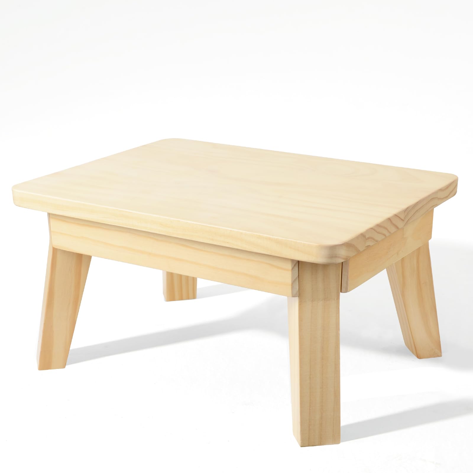 Photo 1 of HOUCHICS Wooden Step Stool,One Step Stool for Adult Kids,Wood Bedside Step Stools for Kitchen,Bathroom,Bedroom(Wooden)