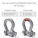 FieryRed 3/4 Inch D Ring Shackle 22,046Ibs Break Strength with 7/8 Inch Locking Pin,Black Isolator Washer Kits to Use with Tow Strap,Pack of 2