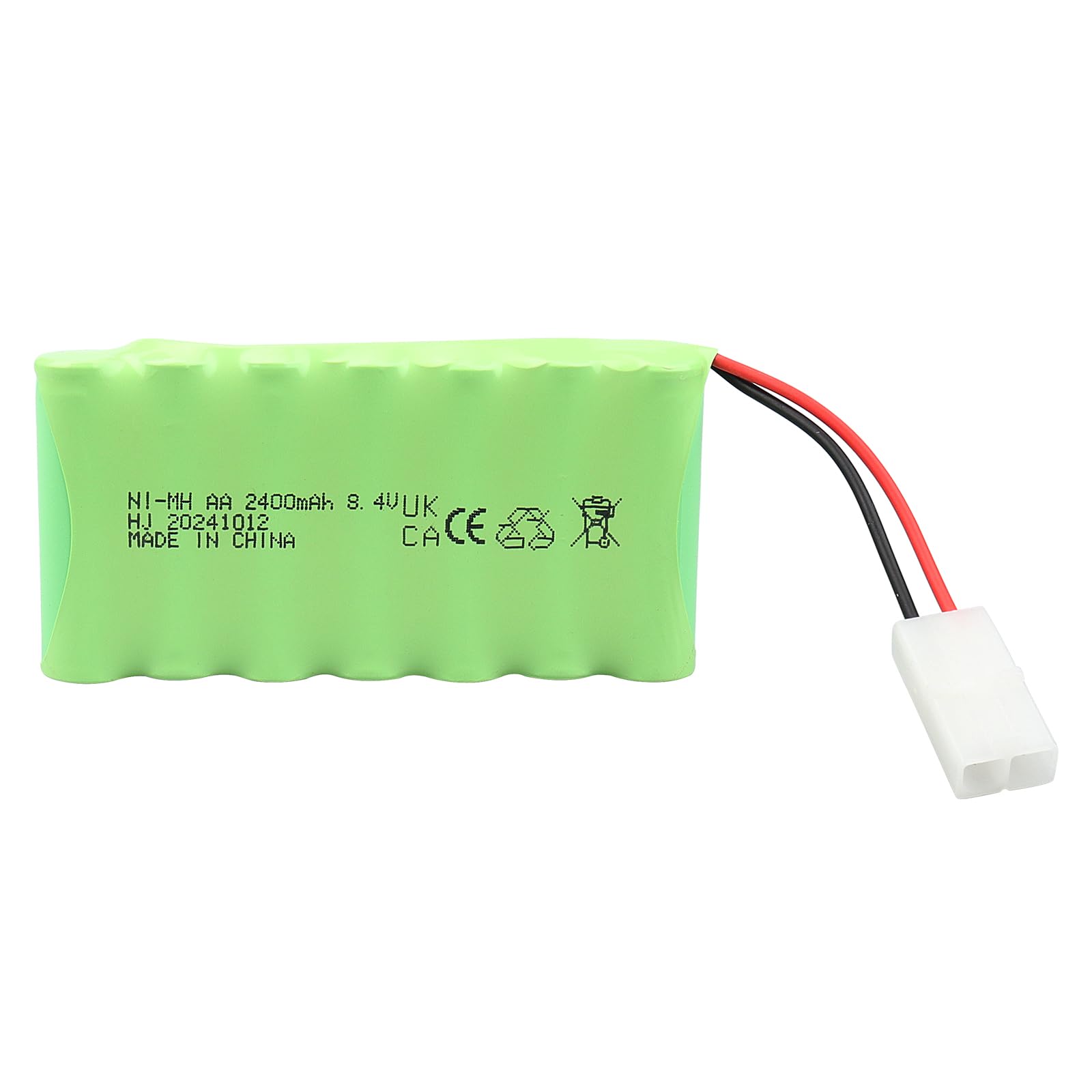 MXJFYY 8.4V 2400mAh NI-MH Rechargeable Battery with KET 2P Connection, AA RC Battery for RC Car, RC Tank, RC Boat, Lighting, Power Tools, Household Appliances, Construction truck, Dump Truck