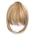 Ty.Hermenlisa Synthetic Clip in Hair Bang Extensions Heat Resistant Short Straight Fringe Hairpiece Accessory, 1Pc, 20g, Taylor-Blonde Gold Mix(F88.27)