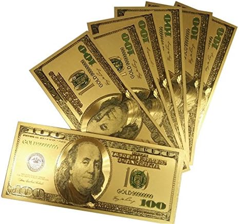 Lots $ 100 dollar Gold Foil USD Paper Money Banknotes Crafts 1:1 10pcs
