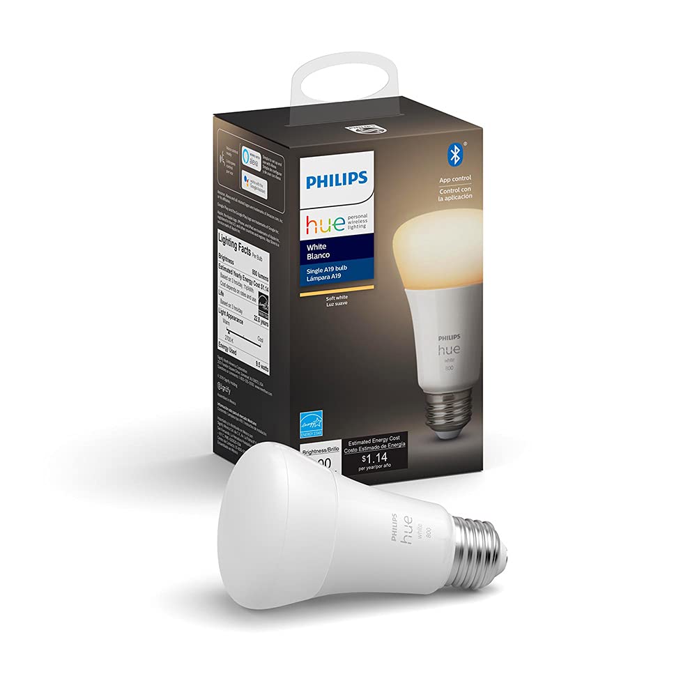 Philips Hue White A19 Single LED Bulb Works with