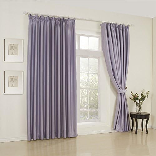 IYUEGOU Wide Curtains 120Inch-300Inch for Large Windows Classic Solid Lavender Double Pleated Blackout Curtains Drapes With Multi Size Custom 300" W x102" L (One Panel)