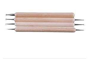 Labriciyon 4 Pcs Embossing Stylus Set with Different Size Double End Tracing Dotting Tool Stylus for Carbon Transfer Paper Painting, Pottery Clay Craft, Embossing Art Deft