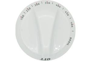 GYOFFULL WB03K10036 Thermostat Stove Knob White Replacement Part Control Compatible with GE & Hotpoint Range Oven Kitchen Burner Replace Number WB03K10037, 242682, AP2014848(1PC)