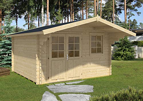 Alpholz Gartenhaus Erki B aus Massiv-Holz | Gerätehaus mit 44 mm Wandstärke | Garten Holzhaus mit Imprägnierung (pinie… – Bild 4