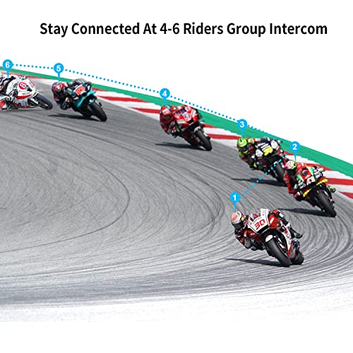 SCSETC S-9 Motorcycle Helmet Bluetooth Headset 2000m 6 Riders Intercoms, Bluetooth Motorcycle Headset with CVC Noise Cancellation, Helmet Bluetooth Headset with Handsfree/Voice Control/HD Music/2 Pack