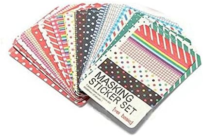 JXULE Scrapbook Basic Masking Tape Craft Stickers Pack Decorative Labelling