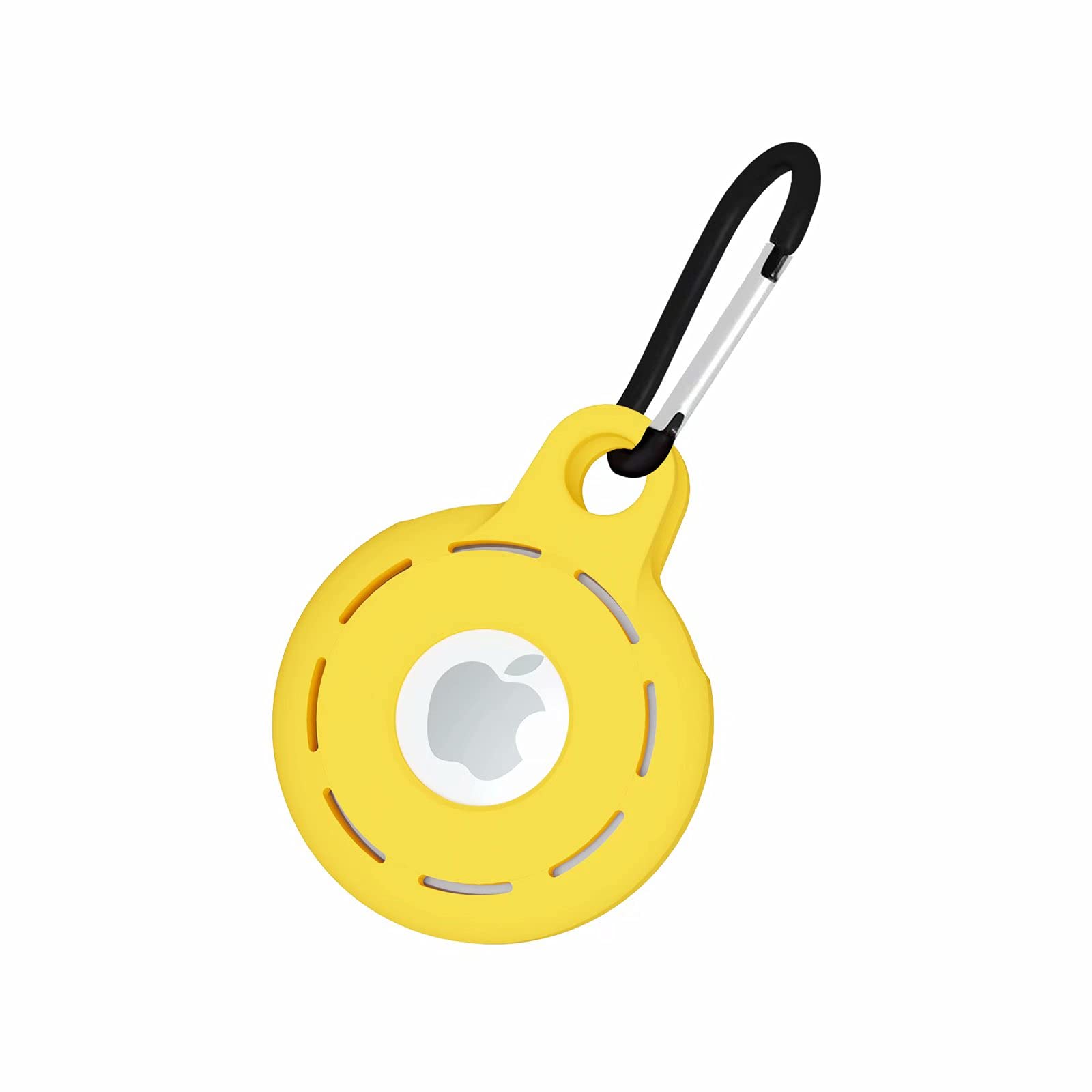 TingYR Case for AirTags Protective Cover, With Keychain Hook, Safety and Anti-lost, Soft Silicone Case.(Yellow)