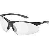 Elvex Clear, HC/PC w/+2.5 Full Lens Magnifier, Black Frame w/Grey Temple Tips, One Size, RX-500C-2.5