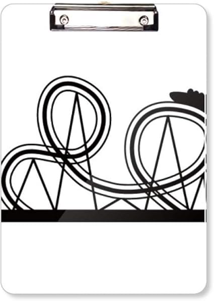 Amazon Co Jp ブラックジェットコースター遊園地のシルエット フラットヘッドフォルダーライティングパッドテストa4 Office Products