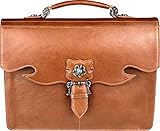 Brown Leather Attorney Briefcase, Law Litigator