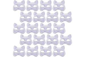 jojofuny 20pcs blank hand drawn mask white cat unpainted masks white decor blank masks to decorate Mardi gras party masks kids halloween costumes masquerade masks Paper child aldult Gift
