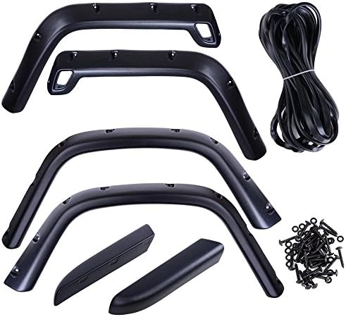 6PCS FOR97-06 Jeep Wrangler TJ 6" Wide Black Pocket Extended Fender Flares Kit