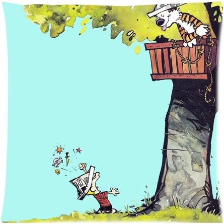 Calvin and Hobbes Tree House Pillow Case 18"x18"(Two sides)