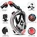 Orsen Newest Version Full Face Snorkel Mask Foldable 180 Panoramic View Free Breathing Snorkeling Mask with Detachable Camera Mount,Anti-Fog Anti-Leak for Adults & Kids (Black-red-2.0, large)