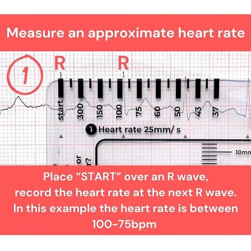 Transparent Ecg Ruler/Card, Transparent Ecg Ruler Card, Ecg/Ekgs Made Easy By Following A 7 Step Plan, Ekg Calipers Measuring Tool, Ideal For Students, Paramedics, Emt'S, Nurses 1PC (A)