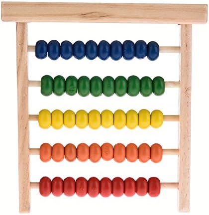Baby Abacus,QIN Mini Wooden Abacus Counting Number Frame Maths Aid Educational Toy,50 Beads