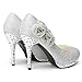 getmorebeauty Women's Rose Flower Crystal Glitter Wedding Shoes