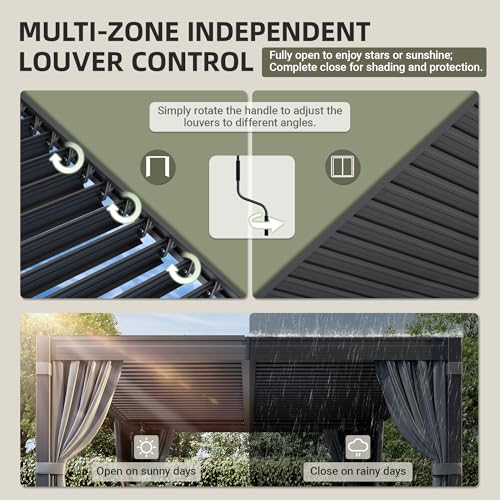 AirWire 10x12 Louvered Pergola Review: Adjustable Roof with Curtains & Netting image 21