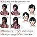 Short Bob Wig With Bangs Human Hair Glueless Natural Black Straight Wigs 100% Brazilian Virgin Human Hair Full Machine Made NO Lace Wigs With Swept Side Bangs 130% Density（10inch）