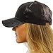 CC Everyday Vintage Distressed Faux Leather Baseball Adjustable Cap Hat Black