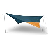 Kelty Noah's Tarp &ndash; Waterproof Camping Tarp Shelter, Rain Sun Shade (9FT) | Portable Camping Canopy + Rain Shelter, Durable 68D Polyester, Adjustable Guy Lines, Multiple Pitch Options, 9, 12 or 16ft