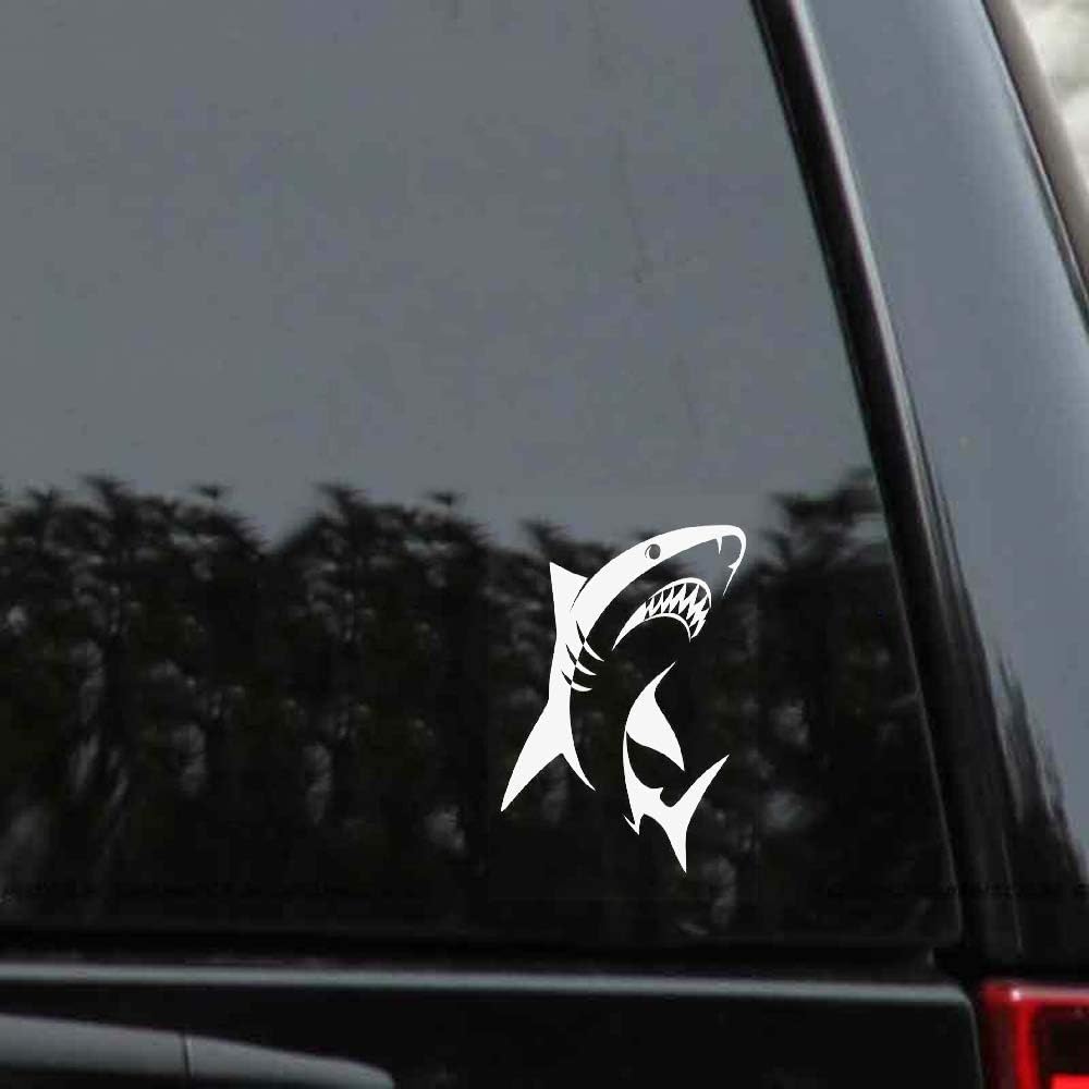 Houte Car Sticker Decor A Shark Showing Two Rows of Sharp Teeth Car Decals for Car Body Window Door Rear Windshield