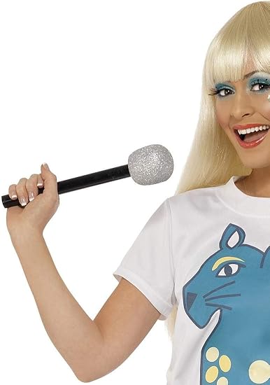 Amazon Co Jp マイク シルバー 1970年代風 歌手 大人女性用 Microphone 服 ファッション小物