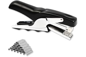 COCOMK Stapler with 1000 Staples-Plier Stapler Save 60% Power,Good for Stapling at Home School or Warehouse (Black Plier Stapler)