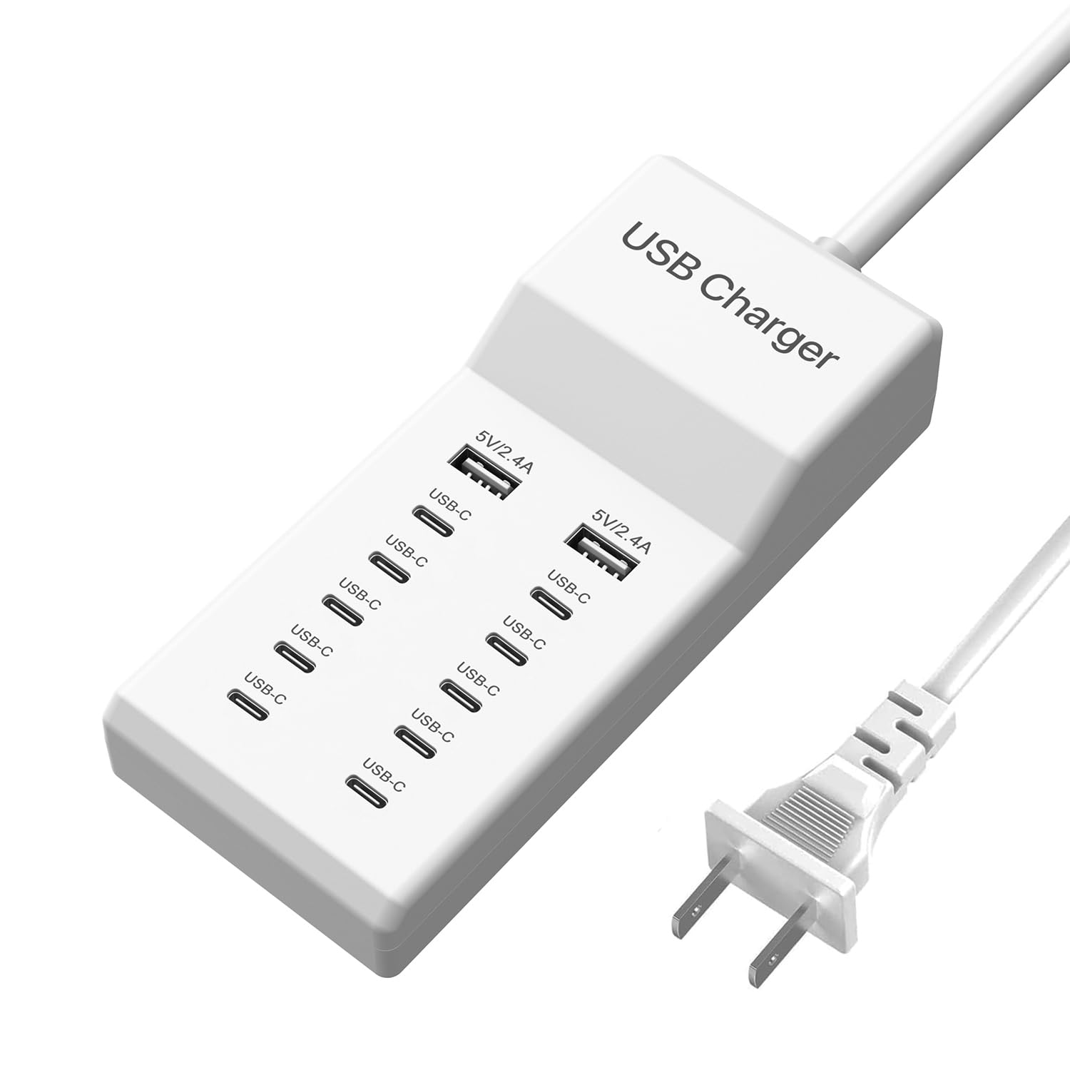 Photo 1 of USB C Charger, 12 Ports USB Charging Station, 60W MultiPort Charger[10 USBC+2 USBA], Compatible with iPhone/iPad/Samsung/Google Pixel/Watch/Headphones