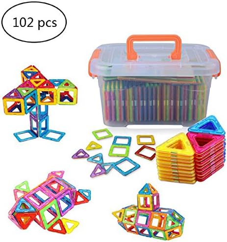 Large Magnetic Blocks, Woreach 102PCS Magnetic Building Blocks Toys for Girls Boys, Magnetic Tiles Set for Toddler Kids Children