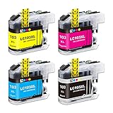 E-Z Ink Compatible Ink Cartridge Replacement for Brother LC-103XL High Yield (1 Black, 1 Cyan, 1 Magenta, 1 Yellow) 4 Pack