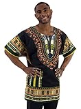 King-Sized Traditional Print Unisex Dashiki Top - Up to 68