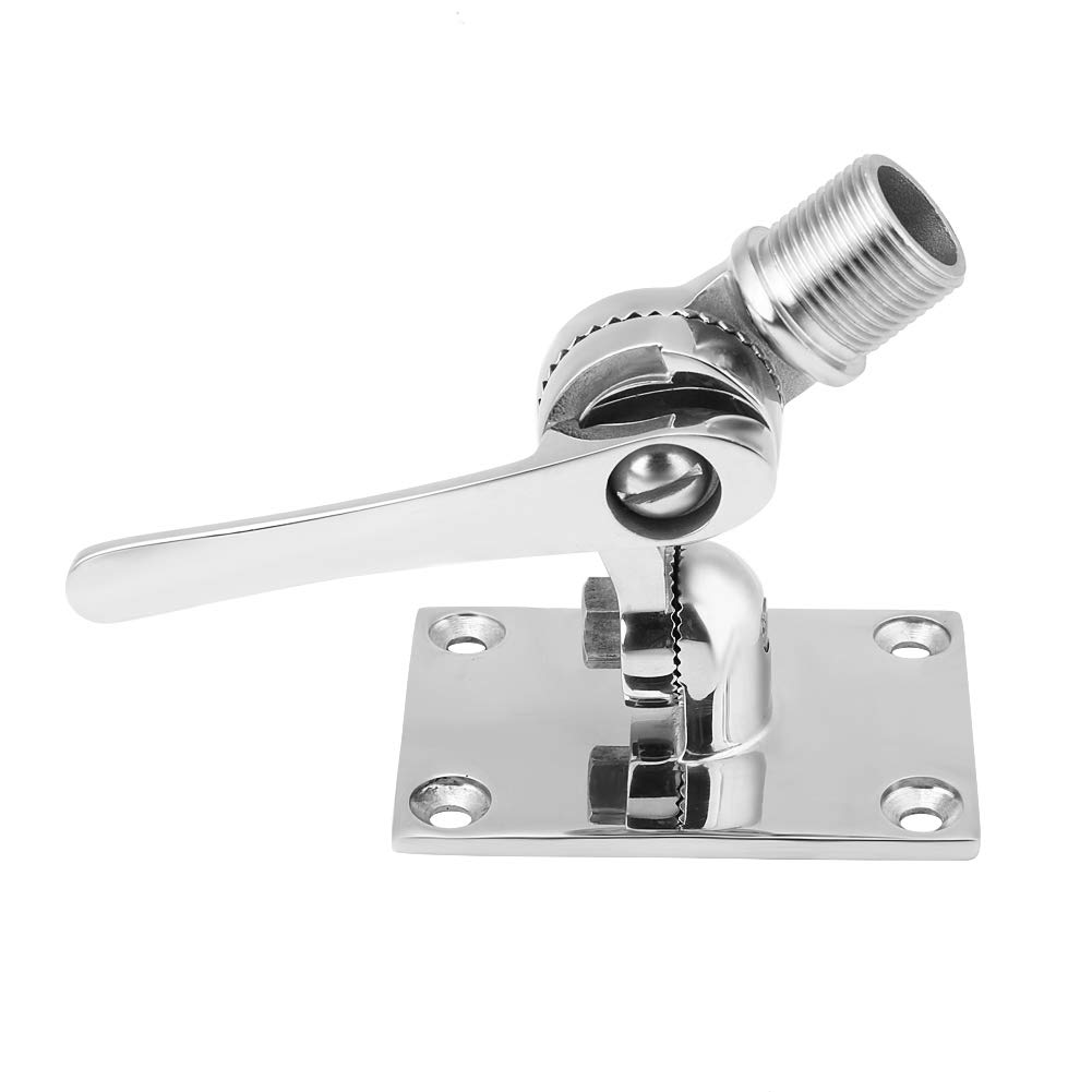 Adjustable Antenna Bracket - Marine VHF Antenna Mounts, Ratchet Mount, 316 Stainless Steel Adjustable Base Mount for Boat