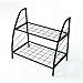 C-Hopetree Indoor or Outdoor Plant Stand, 2 Shelf Pot Rack with Black Metal Frame and Shelves
