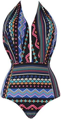 Unicathy Woman's Cute One Pices Halter Swimsuits For Women High Waisted Bottom.KJ020-M1-L