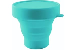Collapsible Silicone Cup Foldable Sterilizing Cup for Menstrual Cups and Storing Your Diva Cup - Foldable for Travel from LUCKY CLOVER (Sky Blue)