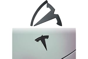 YHCDSEA for Tesla Model 3/Y Front Trunk Emblem Sticker Cover, Logo Decals Accessories (Matt Black-Front Logo Cover)