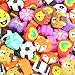 DLOnline Cute Animal Pencil Erasers, Pencil Eraser Toppers, Eraser Pencil Caps, Adorable Flower Eraser for Kids (Assorted Erasers 100 PCS)